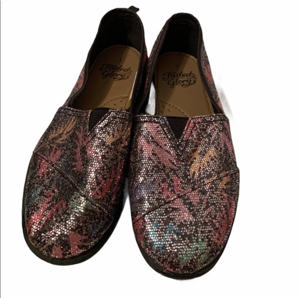 Faded Glory Sparkle Slip on Shoes